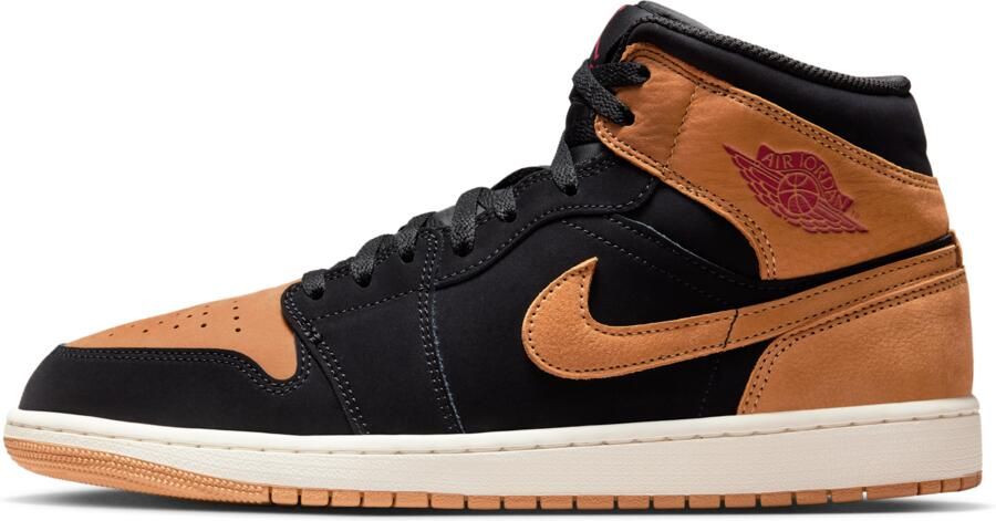 Jordan Aj1 Mid Sneakers Heren Zwart Leer Synthetisch - Foto 2