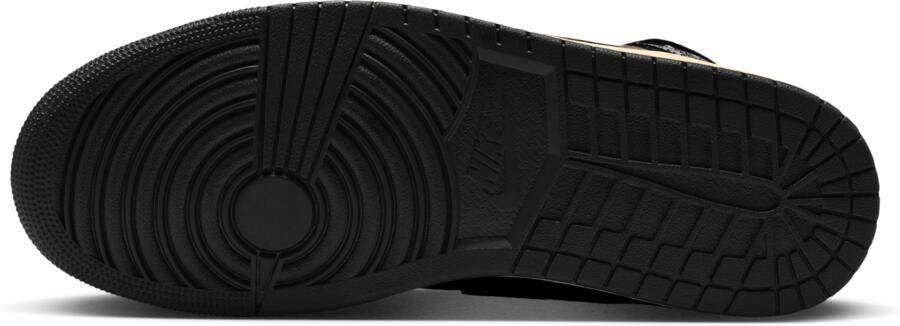 Jordan Aj1 Mid Sneakers Heren Zwart Leer Synthetisch - Foto 4