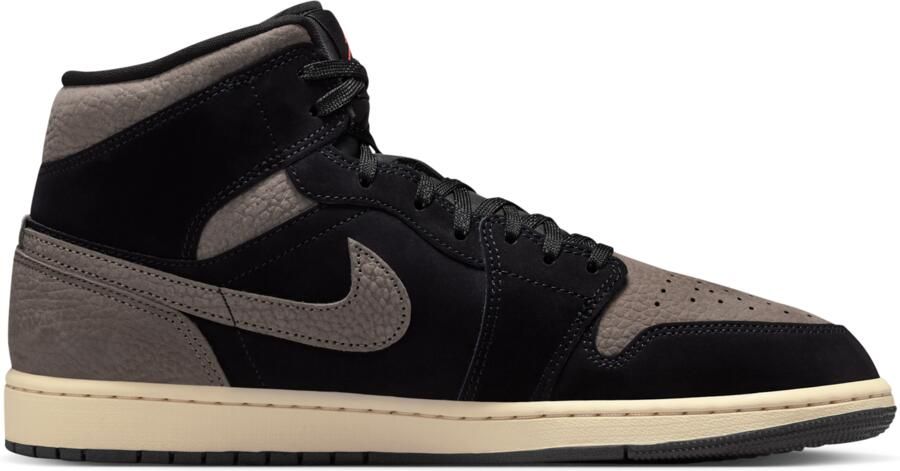 Jordan Aj1 Mid Sneakers Heren Zwart Leer Synthetisch - Foto 3