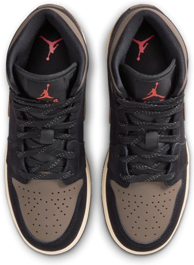 Jordan Aj1 Mid Kindersneakers Zwart Mesh Synthetisch - Foto 2