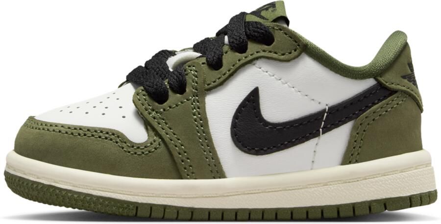 Jordan Air  1 Retro Low 'Medium Olive and Summit White' schoenen voor baby's peuters Groen