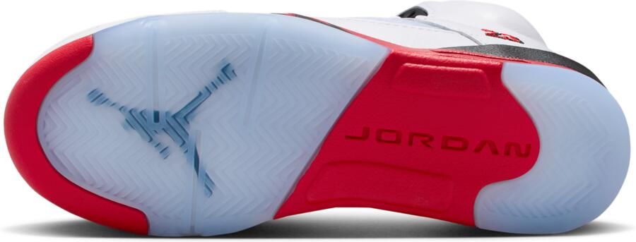 Jordan Air 5 Retro 'Fire Red Black Tongue' kinderschoenen Wit - Foto 4