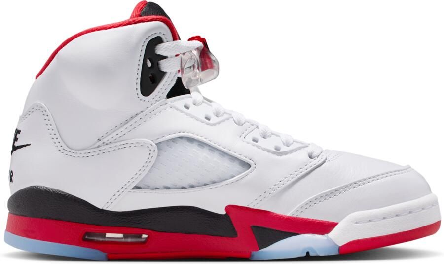 Jordan Air 5 Retro 'Fire Red Black Tongue' kinderschoenen Wit - Foto 3