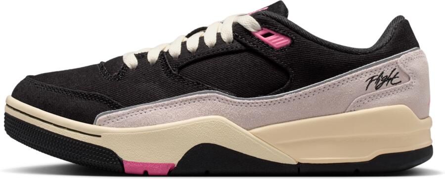 Jordan Flight Sneakers Dames Zwart Mesh Synthetisch