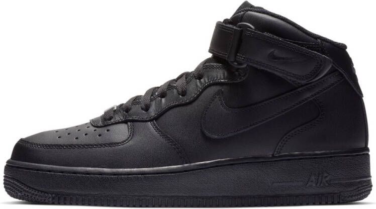 Nike Air Force 1 Mid 07 Triple Black Heren Sneakers Schoenen Zwart CW2289 - Foto 11