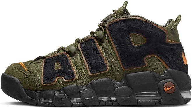 Nike Air More Uptempo '96 Herenschoenen 45.5 Cargo Khaki Pecan Alpha Orange Zwart - Foto 2