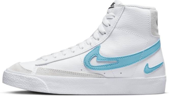 Nike Blazer Mid (gs) Basketball Schoenen white blue lightning black white maat: 40 beschikbare maaten:36.5 37.5 38.5 39 40