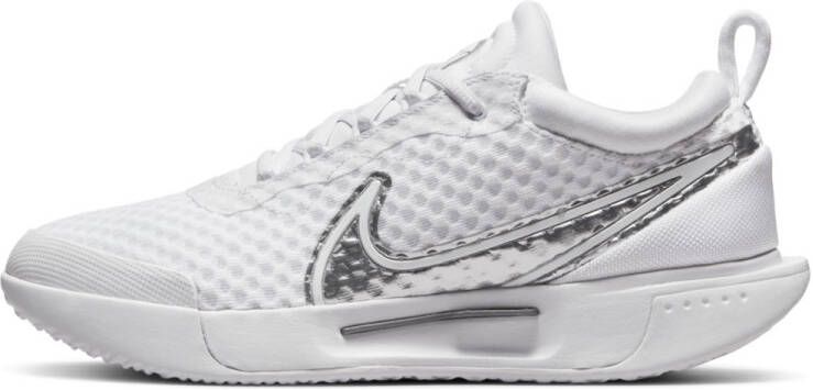 Nike Court Zoom Pro HC Schoenen White Metallic Silver Dames - Foto 2