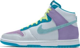 Derde motief pond Nike Dunk High By You Custom damesschoen Blauw - Schoenen.nl