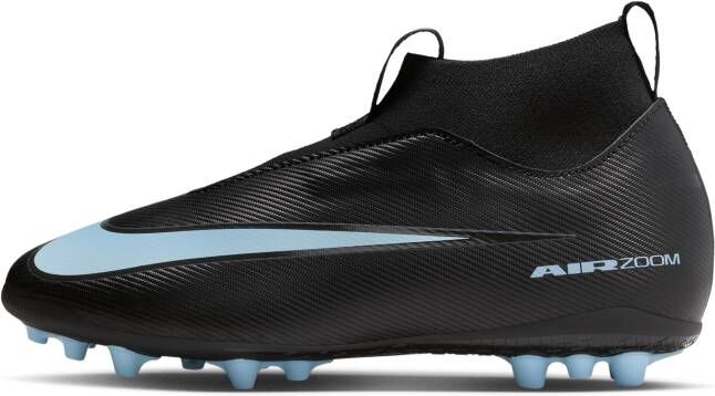 Nike Jr. Mercurial Superfly 10 Academy high-top voetbalschoenen voor kleuters kids (kunstgras) Zwart