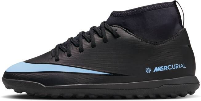 Nike Jr. Mercurial Superfly 10 Club high-top voetbalschoenen voor kleuters kids (turf) Zwart
