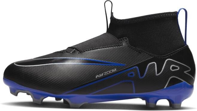 Nike Jr. Mercurial Superfly 9 Academy high top voetbalschoenen voor kleuters kids (meerdere ondergronden) Zwart