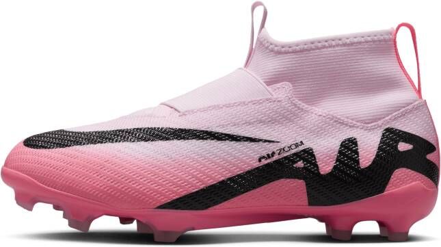 Nike Jr. Mercurial Superfly 9 Pro high-top voetbalschoenen voor kleuters kids (turf) Roze