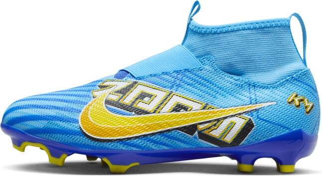 Nike Jr. Mercurial Superfly 9 Pro KM FG MG high-top voetbalschoen voor kleuters kids (meerdere ondergronden) Blauw