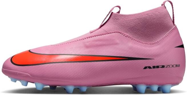 Nike Jr. Mercurial Superfly 10 Academy high-top voetbalschoenen voor kleuters kids (kunstgras) Roze