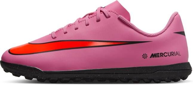Nike Jr. Mercurial Vapor 16 Club low-top voetbalschoenen voor kleuters kids (turf) Roze