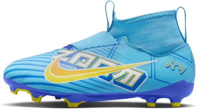 Nike Jr. Mercurial Zoom Superfly 9 Academy KM FG MG high top voetbalschoenen voor kleuters kids (meerdere ondergronden) Blauw