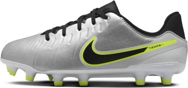 Nike Jr. Tiempo Legend 10 Academy low-top voetbalschoenen voor kleuters kids (meerdere ondergronden) Grijs