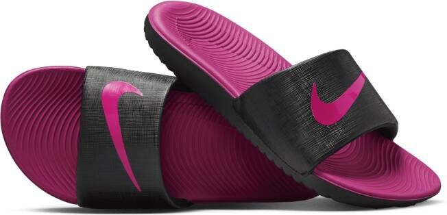 Nike Kawa Slipper kleuters kids Black Vivid Pink Black Vivid Pink