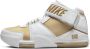 Nike LeBron Zoom 2 II Maccabi Heren Basketbalschoenen Sneakers schoenen Wit-Gold DJ4892 - Thumbnail 1