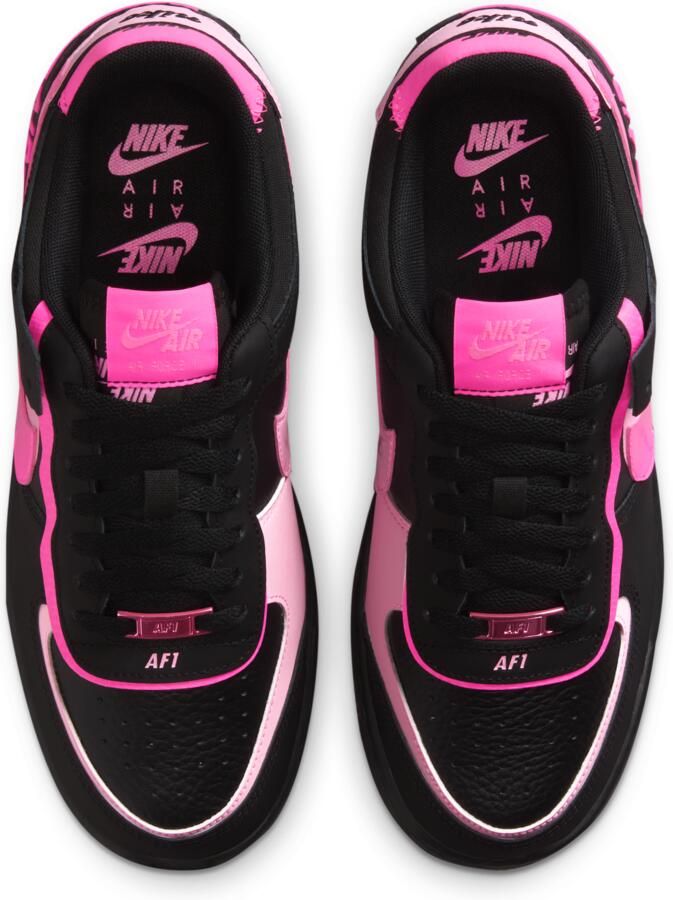 Nike Air Force Sneakers Dames Zwart Mesh Synthetisch