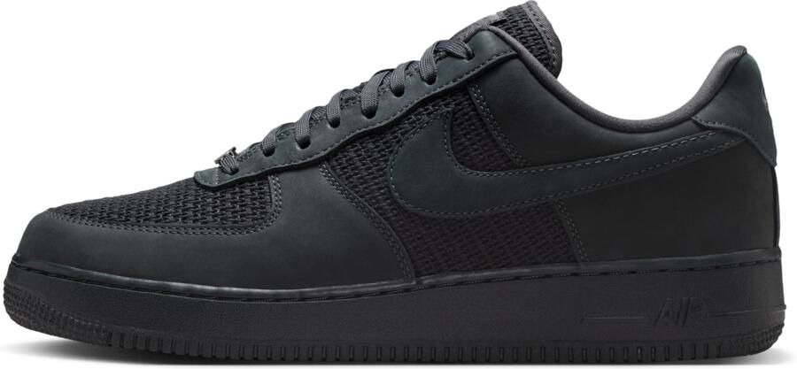 Nike Air Force Sneakers Heren Zwart Mesh Synthetisch