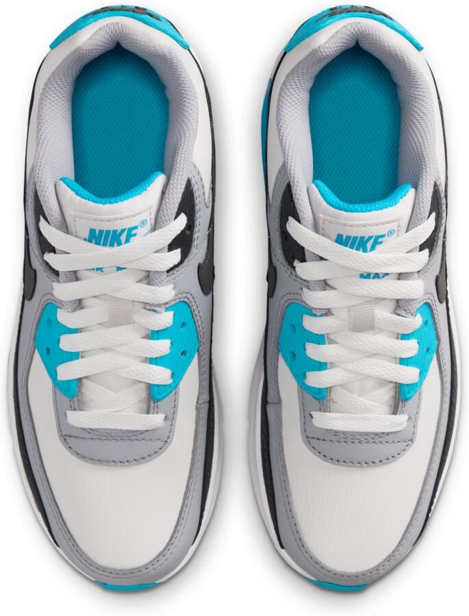 Nike Air Max 90 Leather Sneakers Kids Lichtgrijs Donkergrijs Blauw - Foto 2