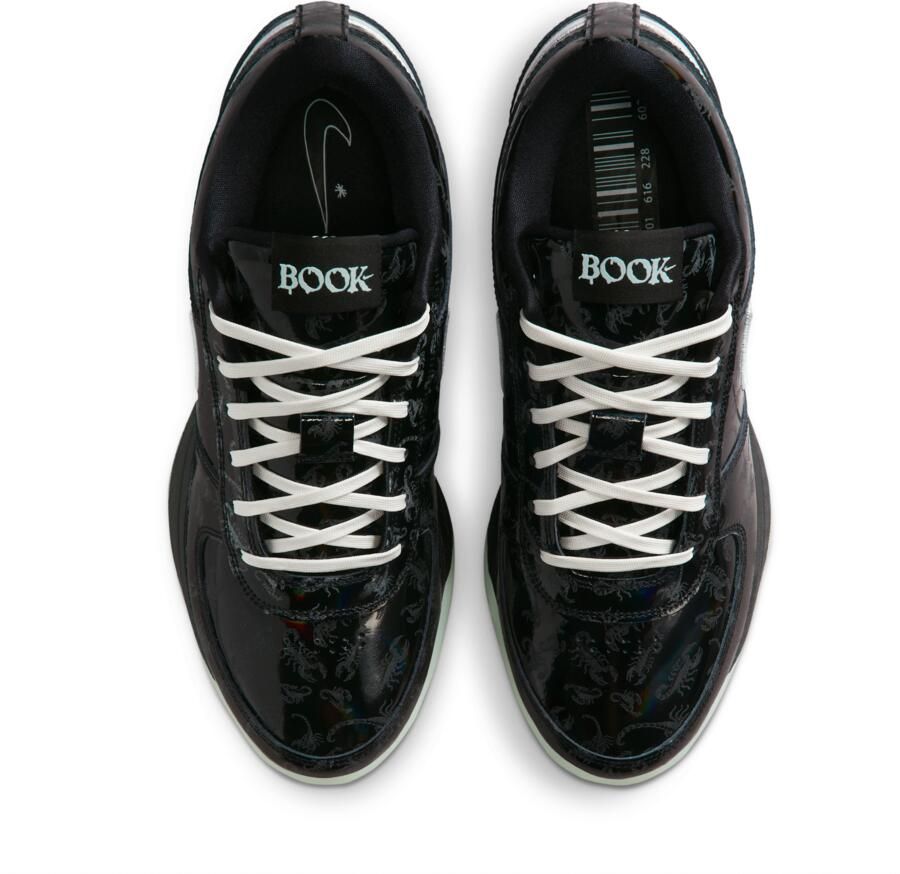 Nike Book 1 Sneakers Heren Zwart Mesh Synthetisch