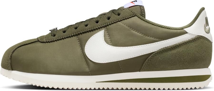 Nike Cortez Sneakers Dames Olijf Mesh Synthetisch