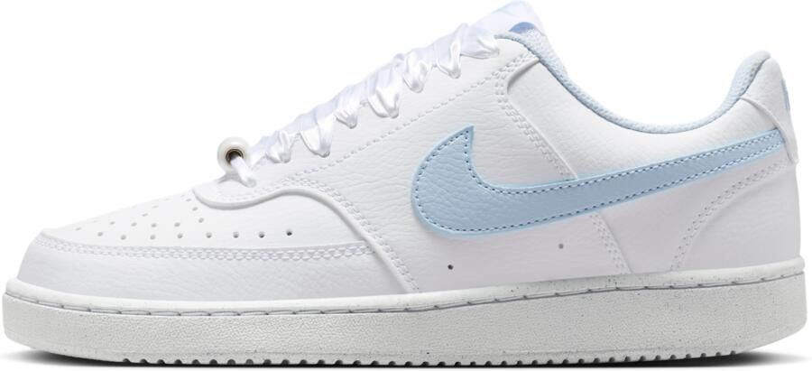 Nike Court Vision Low Sneakers Dames Wit Mesh Synthetisch