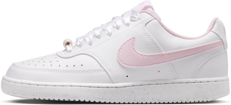 Nike Court Vision Low Sneakers Dames Wit Mesh Synthetisch