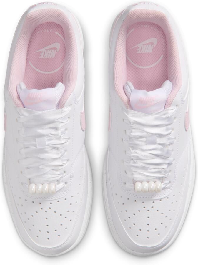Nike Court Vision Low Sneakers Dames Wit Mesh Synthetisch - Foto 2