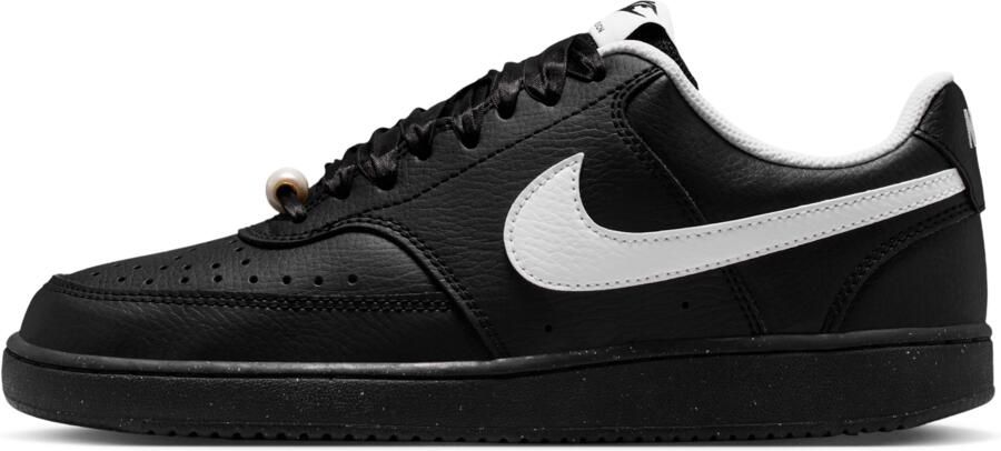 Nike Court Vision Sneakers Dames Zwart Mesh Synthetisch