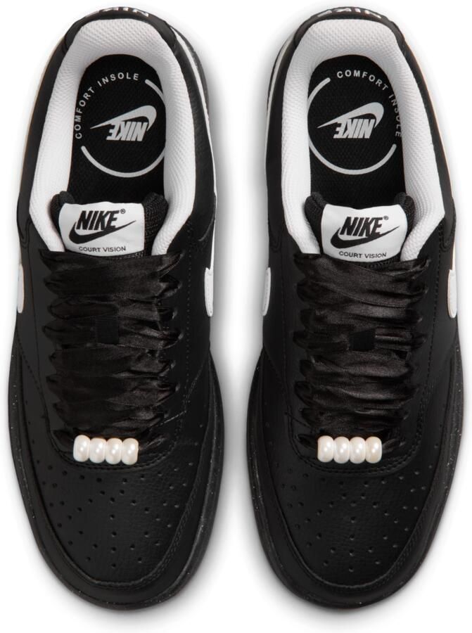 Nike Court Vision Sneakers Dames Zwart Mesh Synthetisch - Foto 2