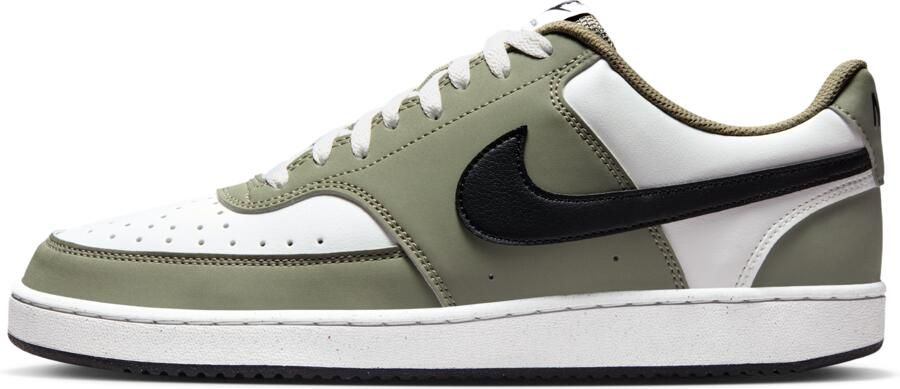 Nike Court Vision Low Sneakers Wit Olijfgroen Zwart