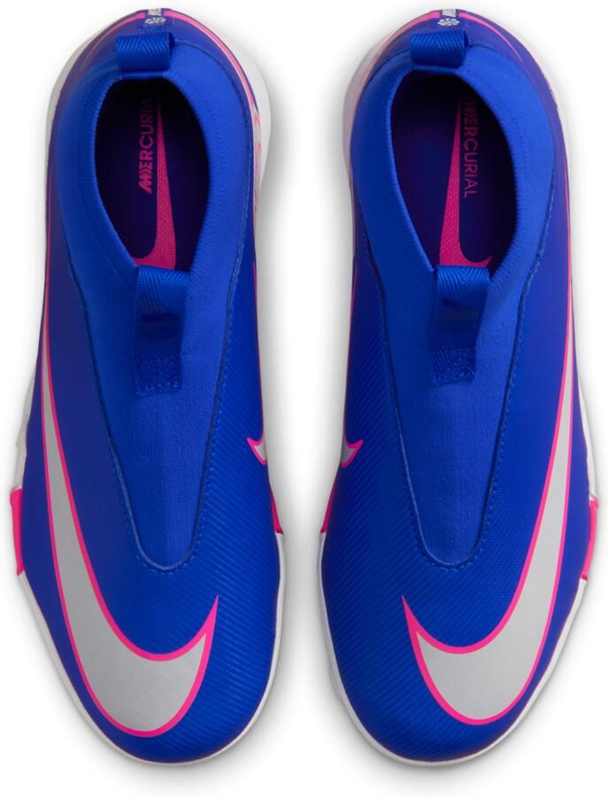 Nike Jr. Mercurial Superfly 10 Academy high top voetbalschoenen voor kleuters kids (turf) Blauw - Foto 2