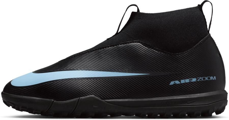 Nike Jr. Mercurial Superfly 10 Academy high top voetbalschoenen voor kleuters kids (turf) Zwart