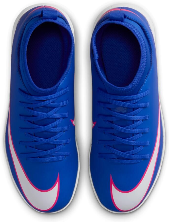 Nike Jr. Mercurial Superfly 10 Club high-top voetbalschoenen voor kleuters kids (turf) Blauw - Foto 2