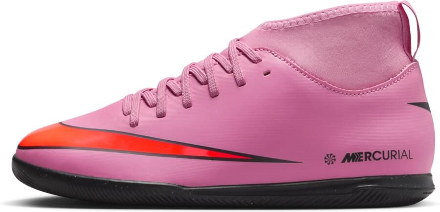 Nike Jr. Mercurial Superfly 10 Club high top zaalvoetbalschoenen voor kleuters kids Roze
