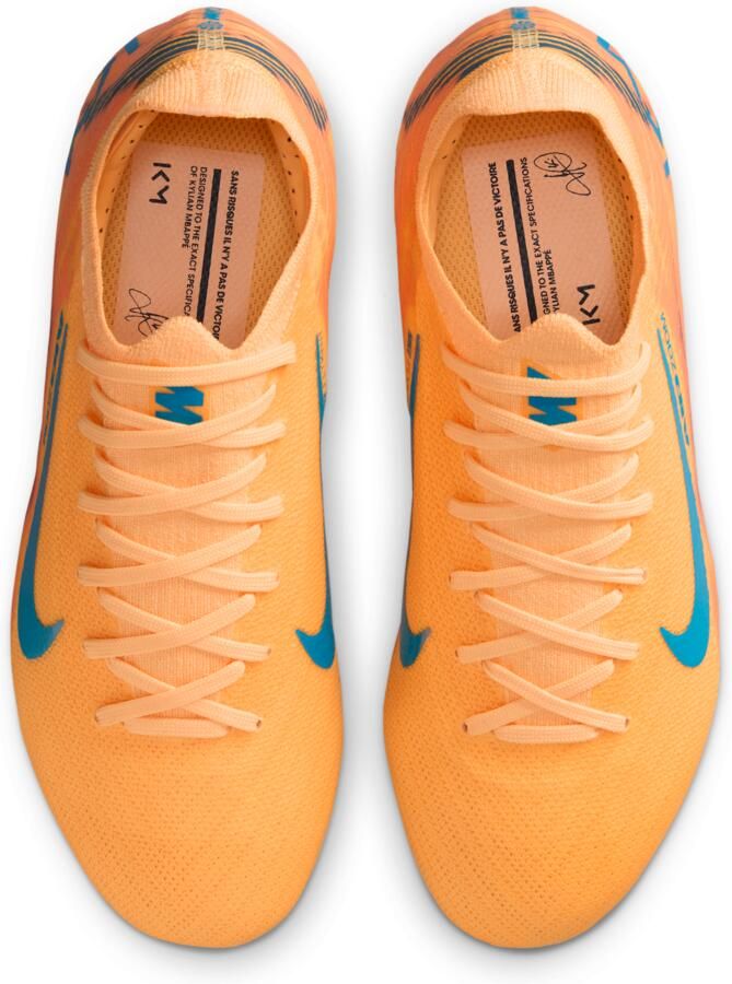 Nike Jr. Mercurial Vapor 16 Pro 'Kylian Mbappé' low-top voetbalschoenen voor kids (stevige ondergrond) Oranje