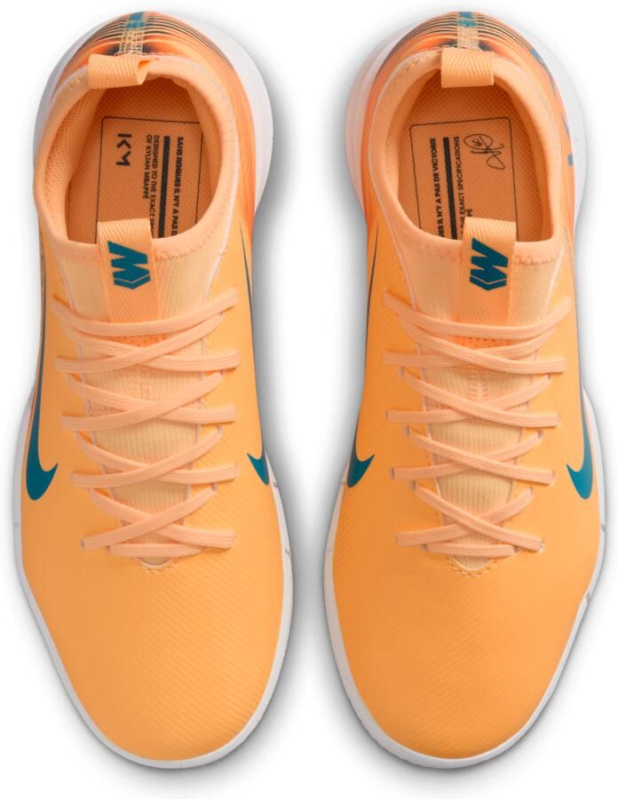 Nike Jr. Mercurial Vapor 16 Academy 'Kylian Mbappé' low-top zaalvoetbalschoenen voor kids Oranje