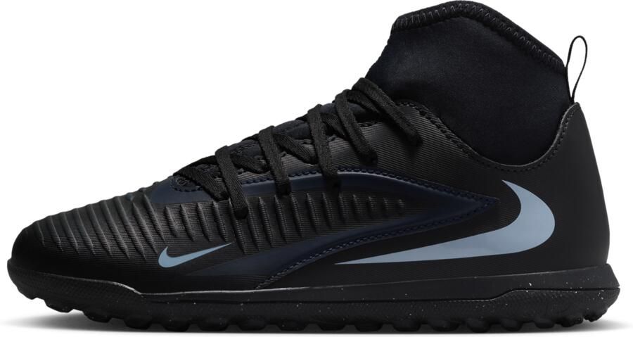 Nike Jr. Phantom 6 High Club voetbalschoenen voor kids (turf) Zwart