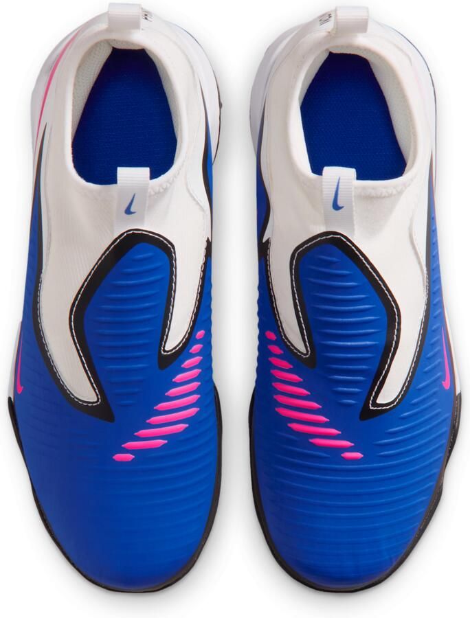 Nike Jr. Phantom 6 High Academy voetbalschoenen voor kids (turf) Blauw - Foto 2