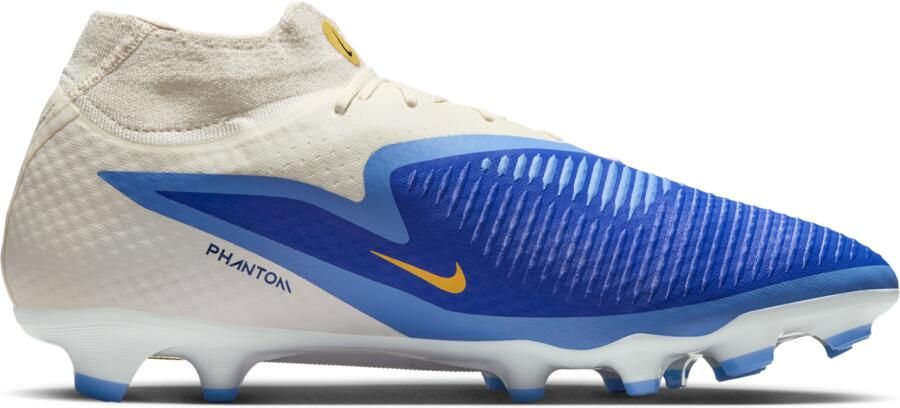 Nike Phantom 6 High Academy Gras Kunstgras Voetbalschoenen (MG) Wit Blauw Geel - Foto 3