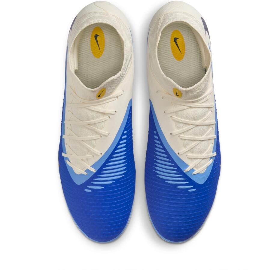 Nike Phantom 6 High Academy Gras Kunstgras Voetbalschoenen (MG) Wit Blauw Geel - Foto 2