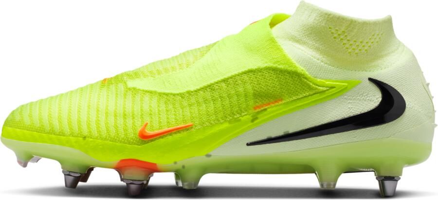 Nike Phantom 6 High Elite IJzeren-Nop Voetbalschoenen (SG) Pro Player Geel Oranje Zwart