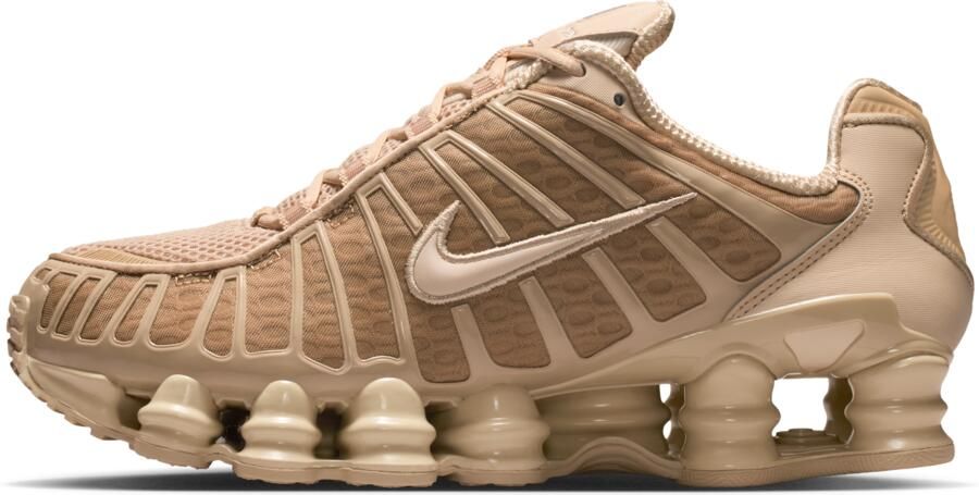 Nike Shox Sneakers Dames Beige Mesh Synthetisch