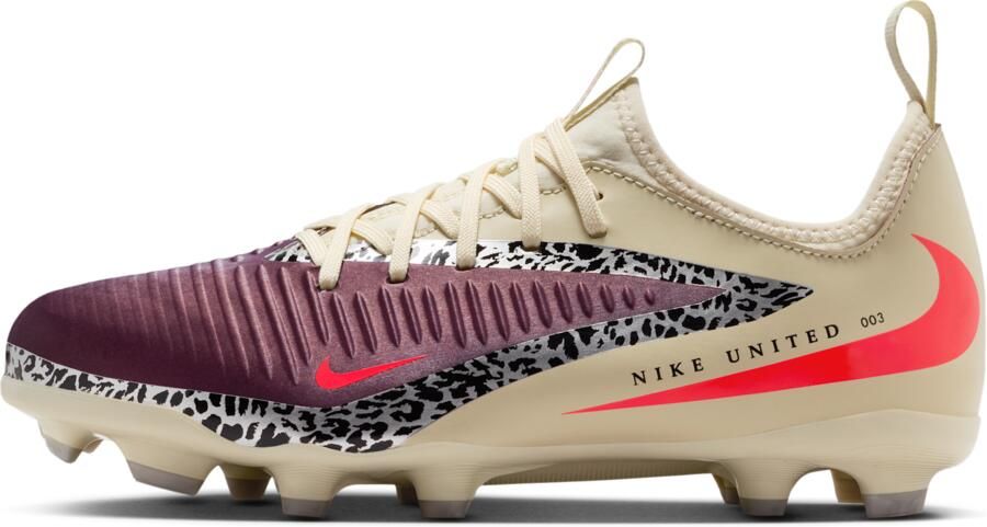 Nike United Jr. Phantom 6 Low Academy voetbalschoenen voor kids (meerdere ondergronden) Rood