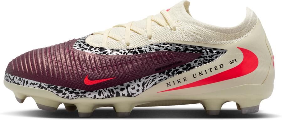 Nike United Jr. Phantom 6 Low Pro voetbalschoenen voor kids (meerdere ondergronden) Rood