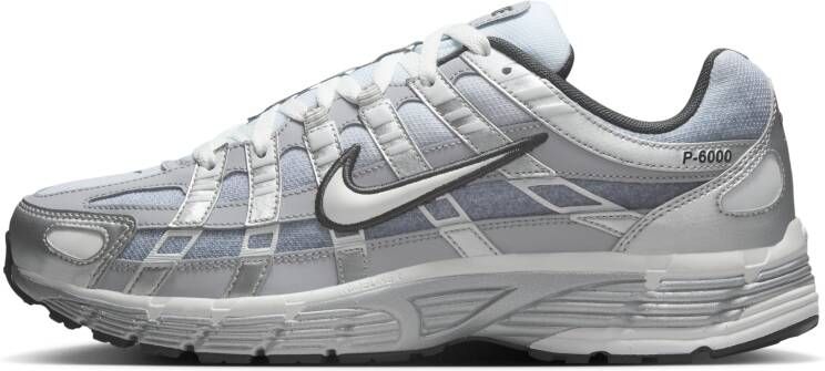 Nike P-6000 Heren Schoenen Zilver Maat: 42.5 Leer Foot Locker